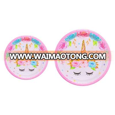 2019 Unicorn birthday party supplies unicorn party plates