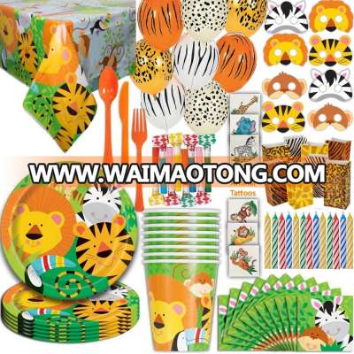 Wholesale Disposable Safari Jungle Animal Event Party Supplies decorations For Kids