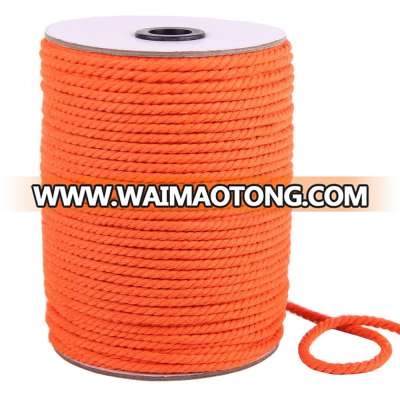 Orange 4mm Cotton Macrame Cord 3 strands Twisted natural cord / string