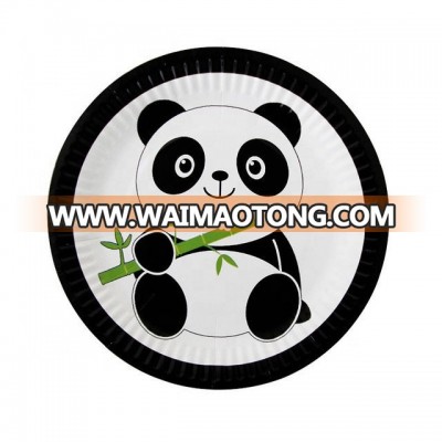 Disposable Panda Dinnerware Set Panda Party Decorations Plates 9inches 7 inches