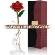 Gold Rose 24K Artificial Flowers Forever Gold Plated Rose Dipped Rose with Transparent Stand Best gift for Lover, Girlfriend