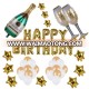 Funny happy birthday champagne bottle/cup birthday balloon decoration set